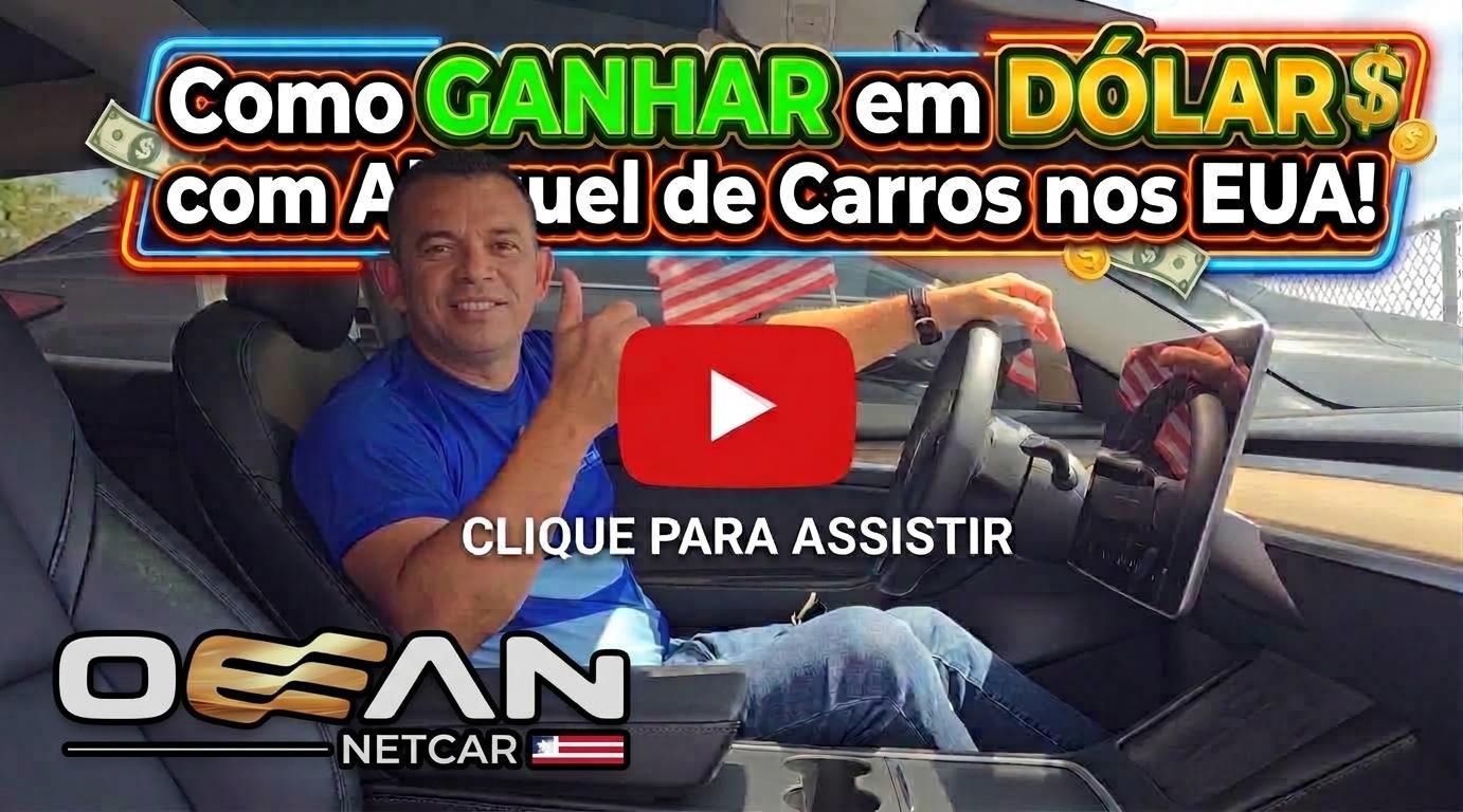 Imagem de divulgação sobre ganhar em dólar com aluguel de carros nos Estados Unidos